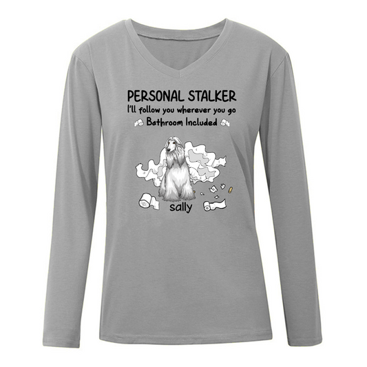 Personal Stalkers Dogs With Toilet Paper Personalized  Long Sleeve Shirt