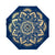 Elegant Navy Blue Gold Mandala Boho Christmas Brushed Polyester Umbrella No.XG8QER