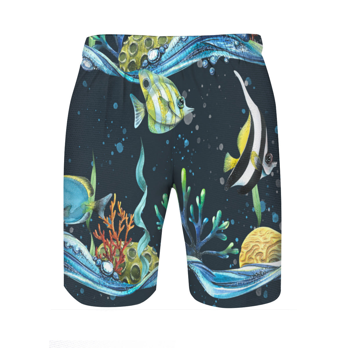 Fish With Seawaves Men's Swim Trunks No.XMVJNA