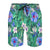 White Bird Of Paradise & Blue Hibiscus Tropical Garden Graphic Men's Swim Trunks No.XVWBJE