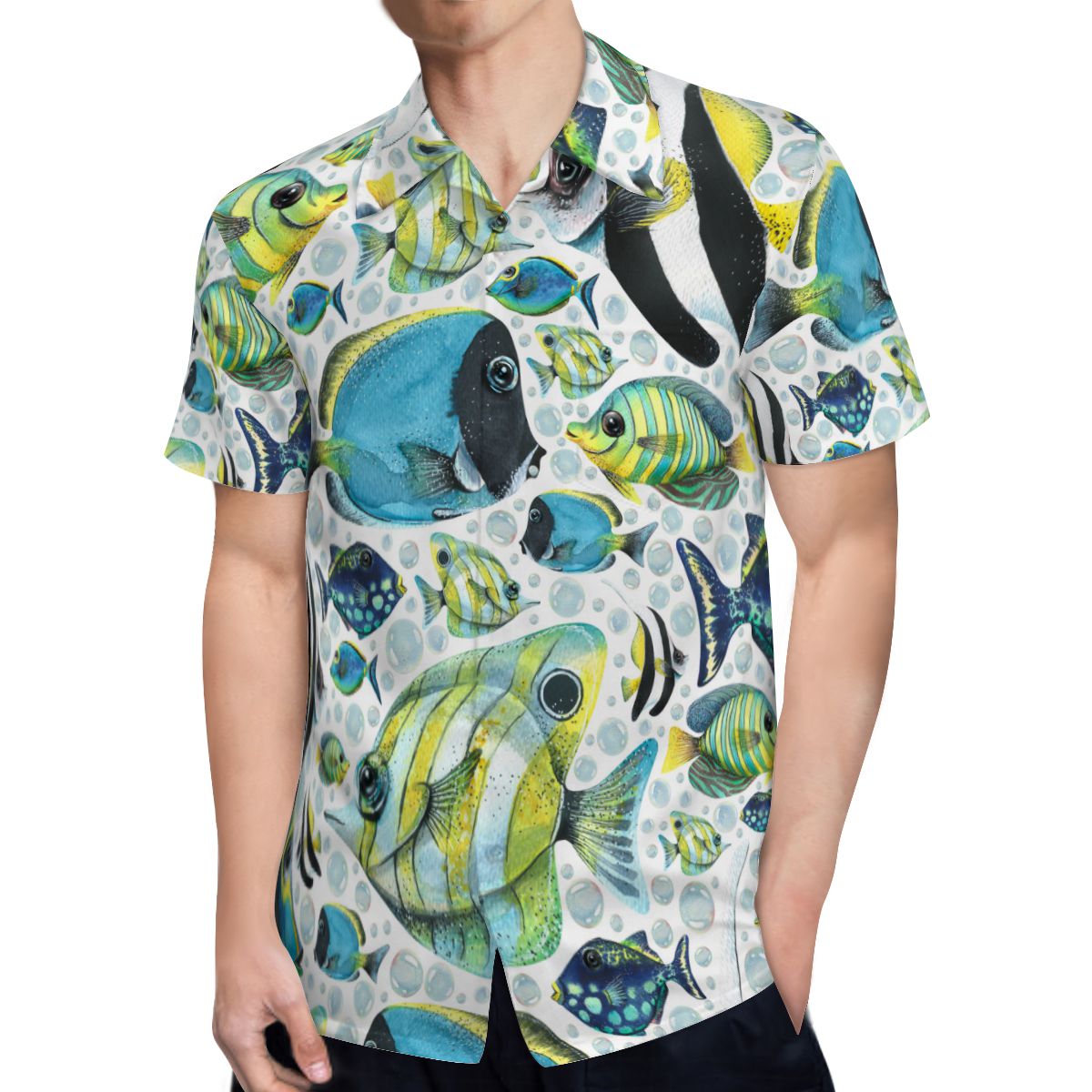 Colorful Bright Tropical Fish Hawaiian Shirts No.Y2OSF6