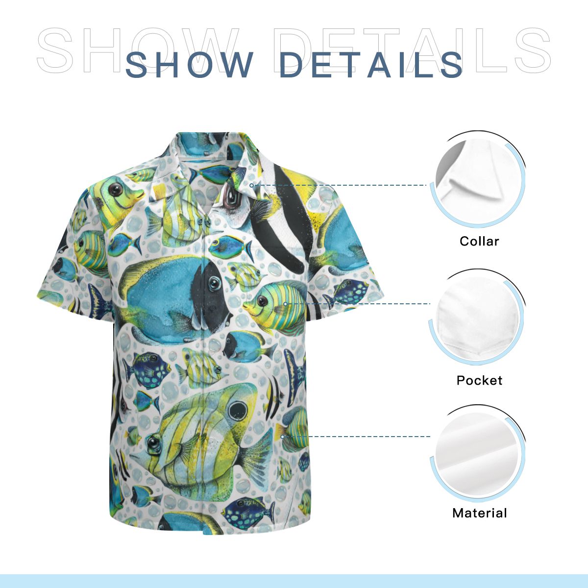 Colorful Bright Tropical Fish Hawaiian Shirts No.Y2OSF6