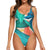 Colorful Tropical Monstera Leaves Graphic One-Piece Swimsuit for Women No.Y4BZ5F
