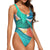 Colorful Tropical Monstera Leaves Graphic One-Piece Swimsuit for Women No.Y4BZ5F