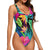 Drive You Mad Hibiscus Pattern Graphic One-Piece Swimsuit for Women No.YB8LON