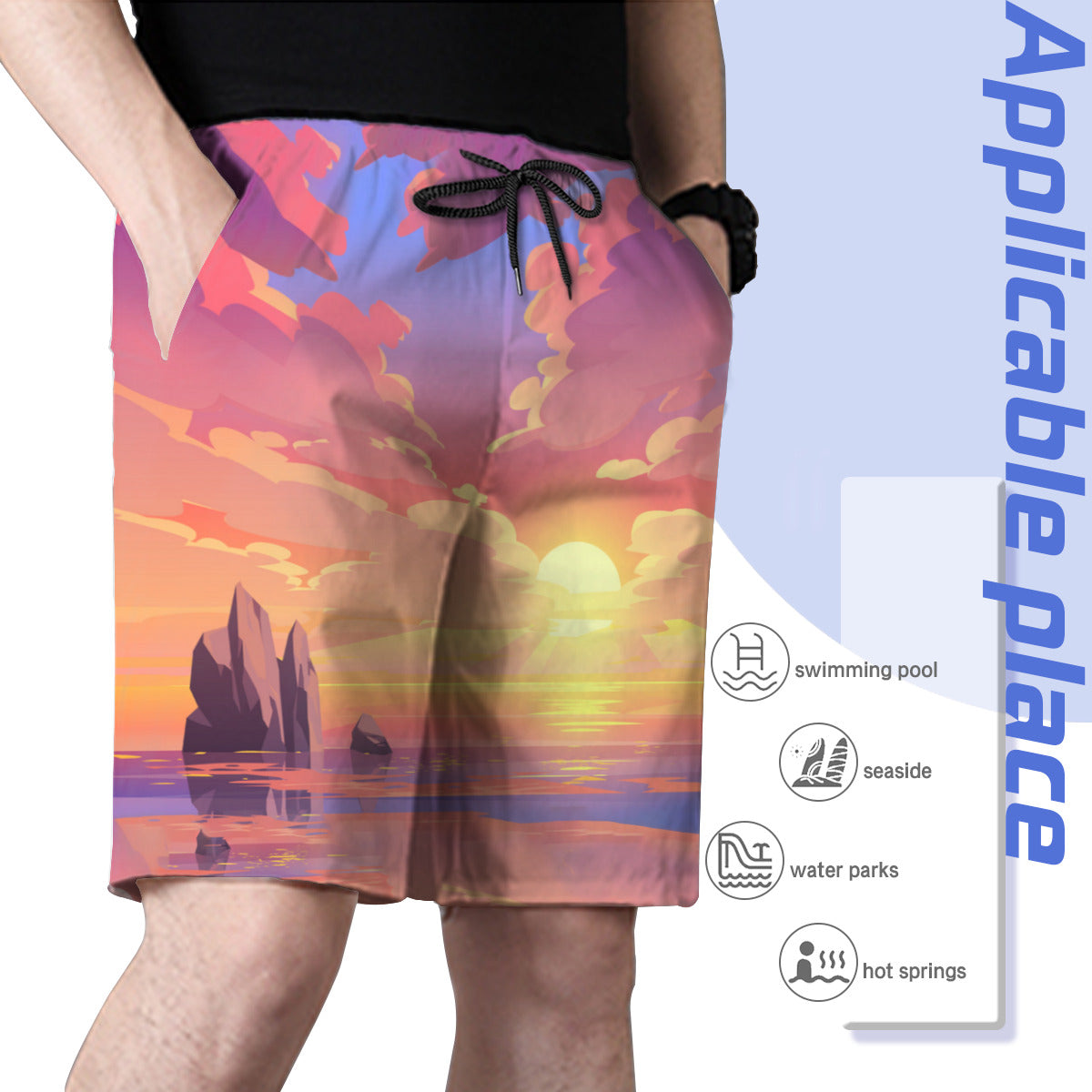 Hawaii Pattern 014 Men's Swim Trunks No.YR3Y2C