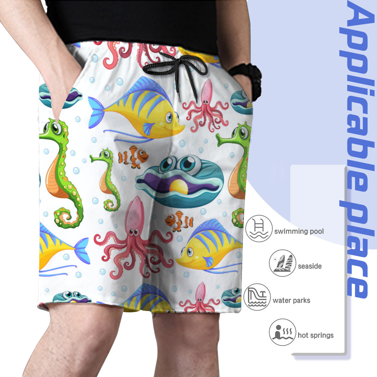 Marine Animals 03 Men's Swim Trunks No.YUK36G