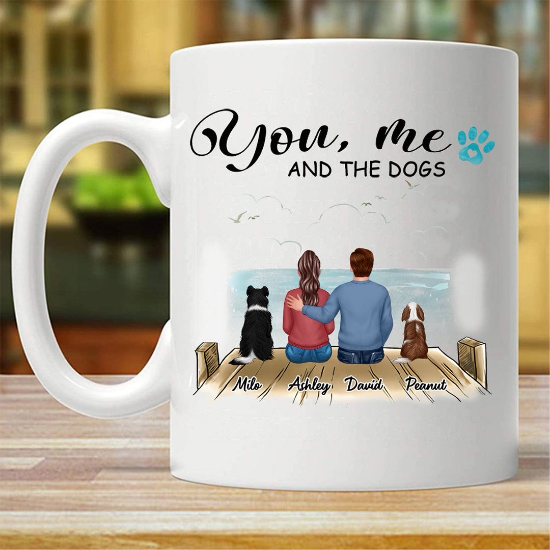 You Me And The Dogs カップル パーソナライズ マグカップ (両面印刷)