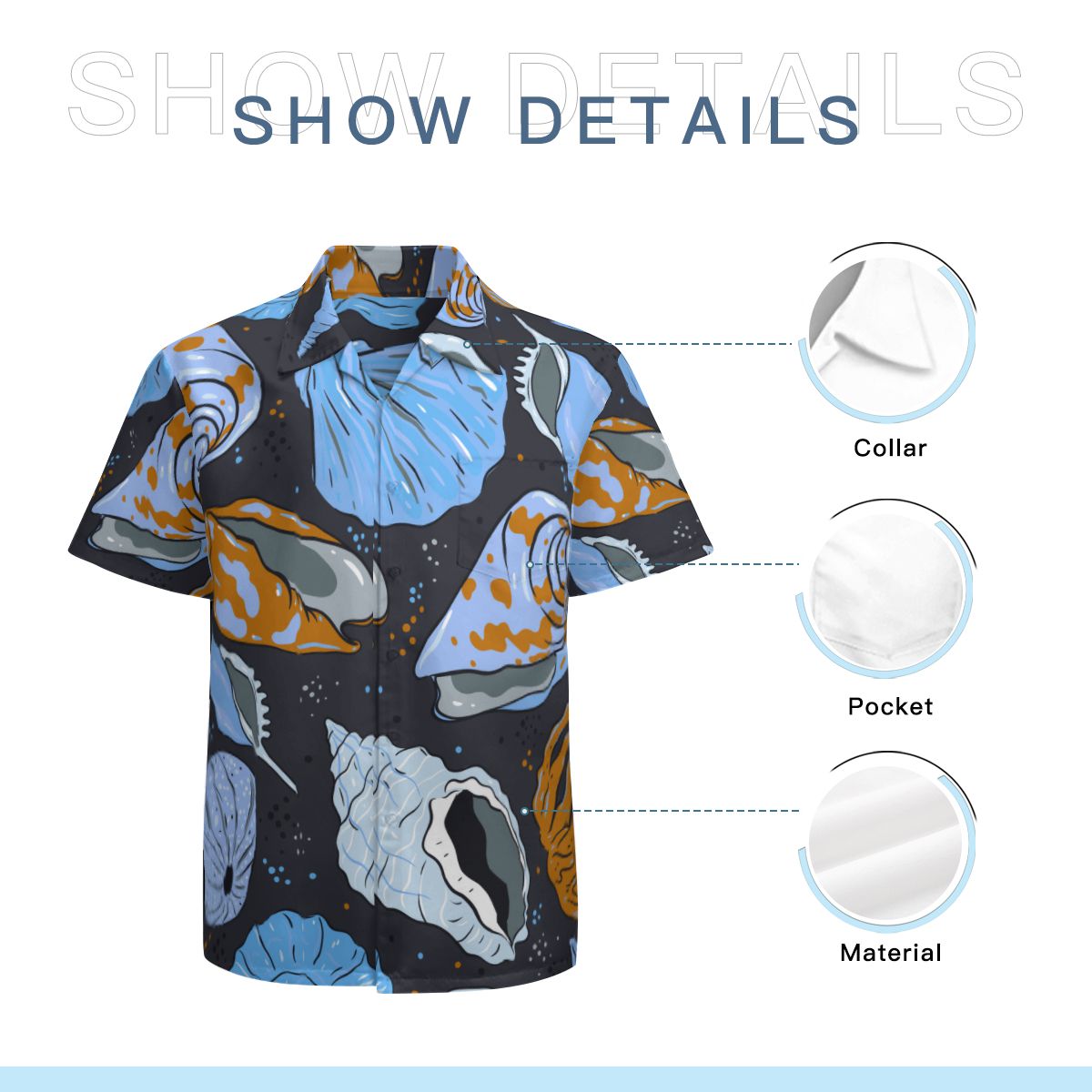 Shells Pattern Hawaiian Shirts No.ZAKFUC