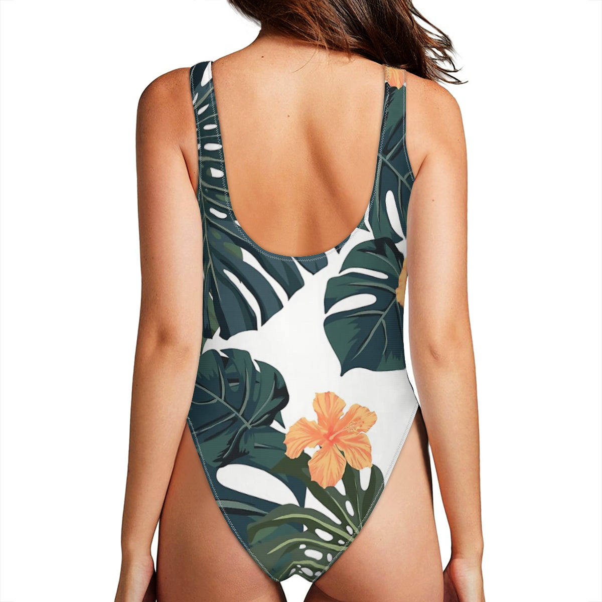 Tropical Blossom Graphic One-Piece Swimsuit for Women No.ZG7YY7