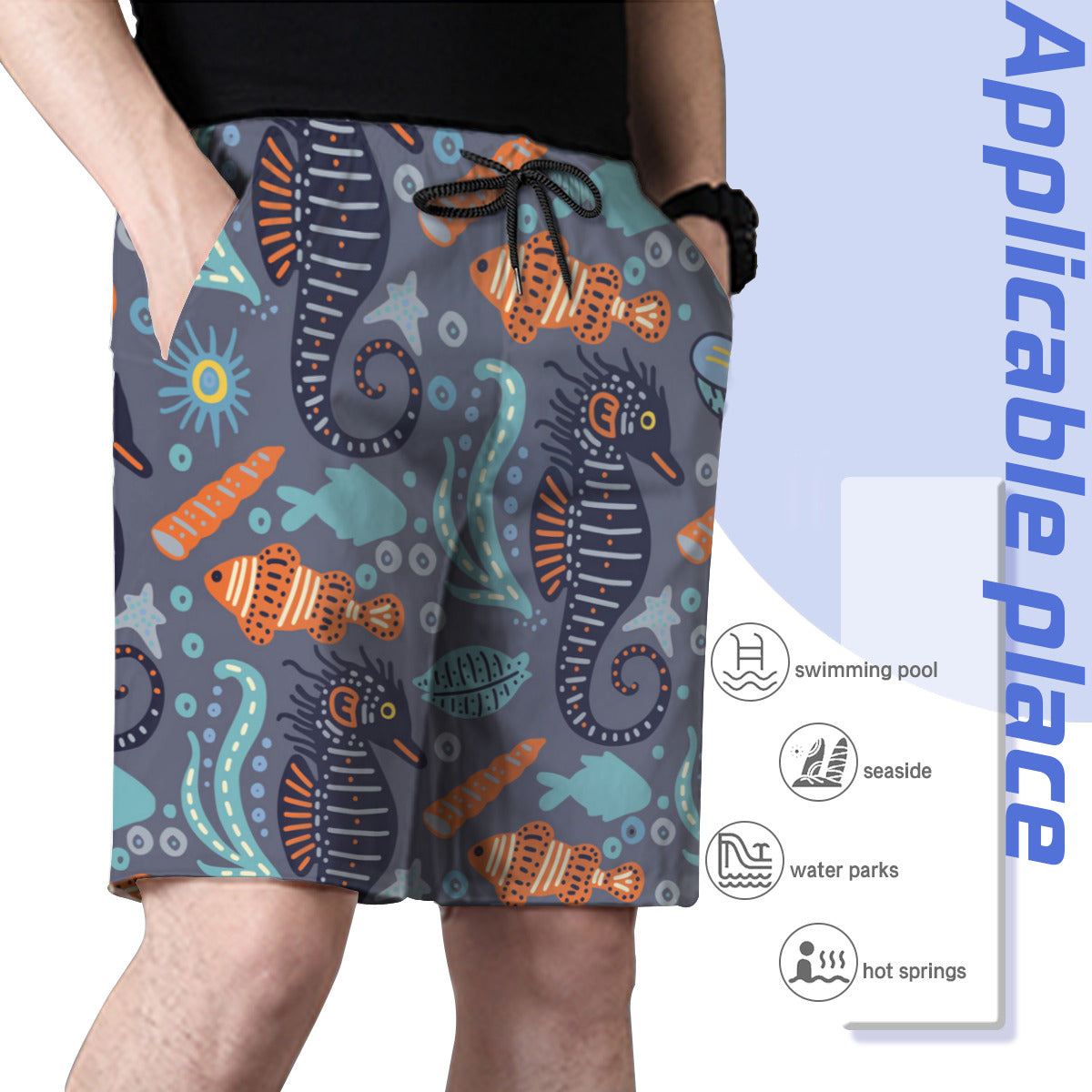 Sea Horse 02 Men's Swim Trunks No.ZPSX7B