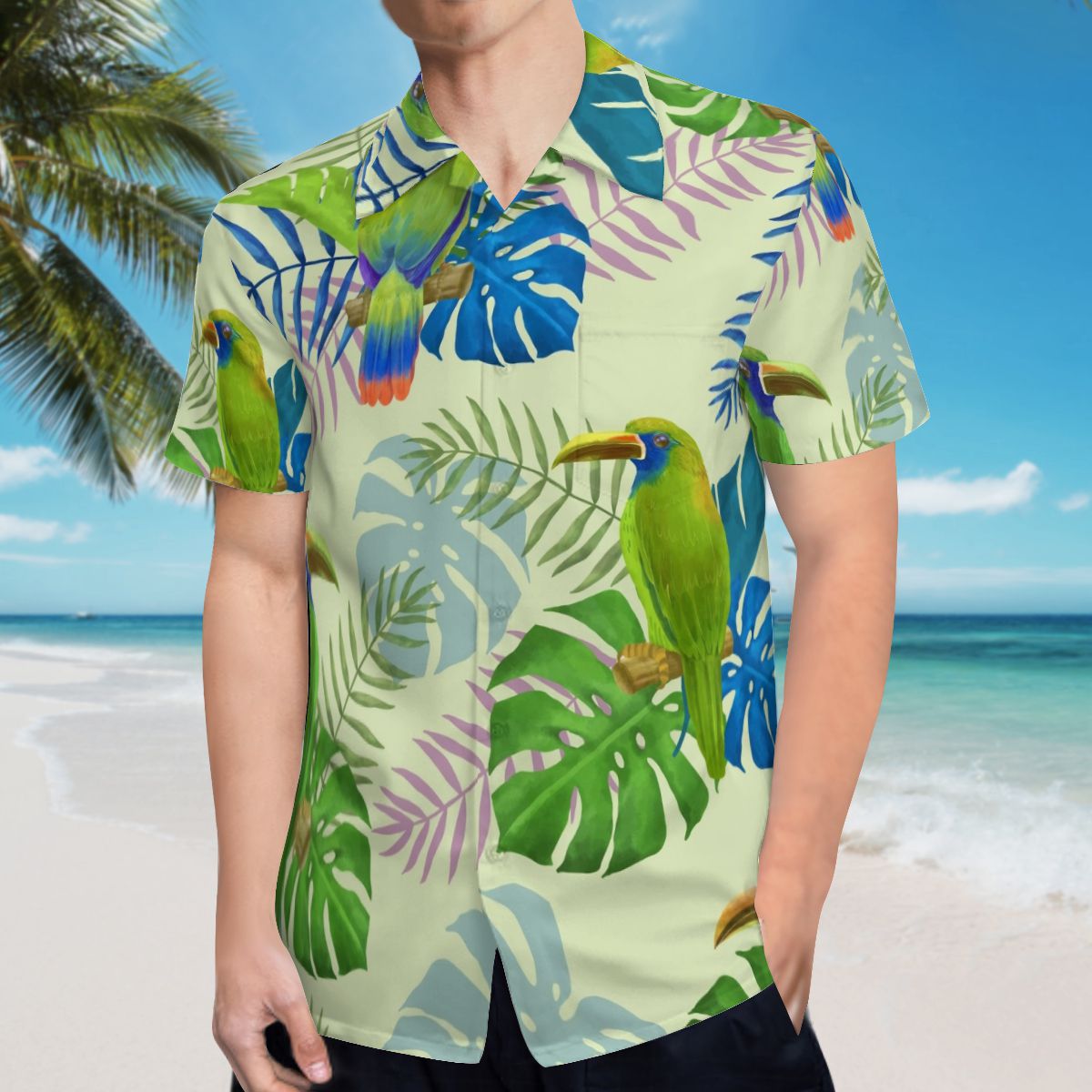 Tropical Leaves Parrot 2 Hawaiian Shirts No.ZSQIGL