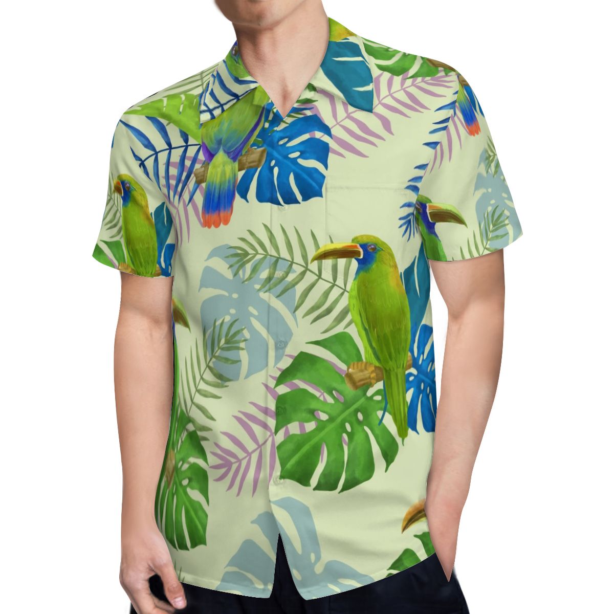 Tropical Leaves Parrot 2 Hawaiian Shirts No.ZSQIGL