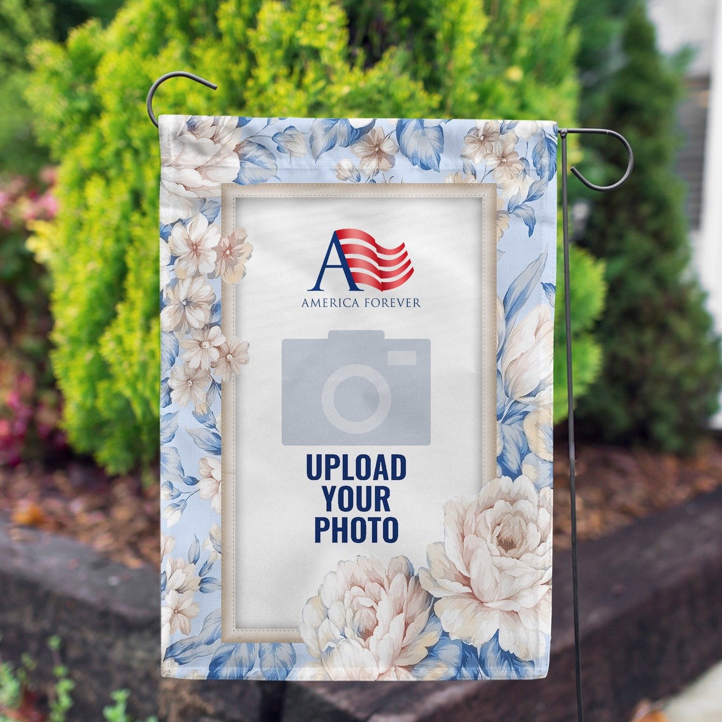 Personalized Old Fashion Flowers House Flag & Garden Flag