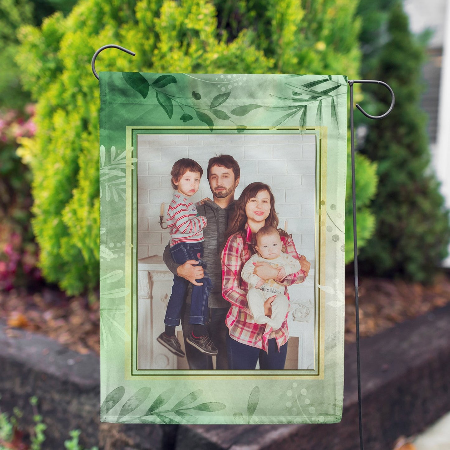 Personalized Lush Leaves House Flag & Garden Flag