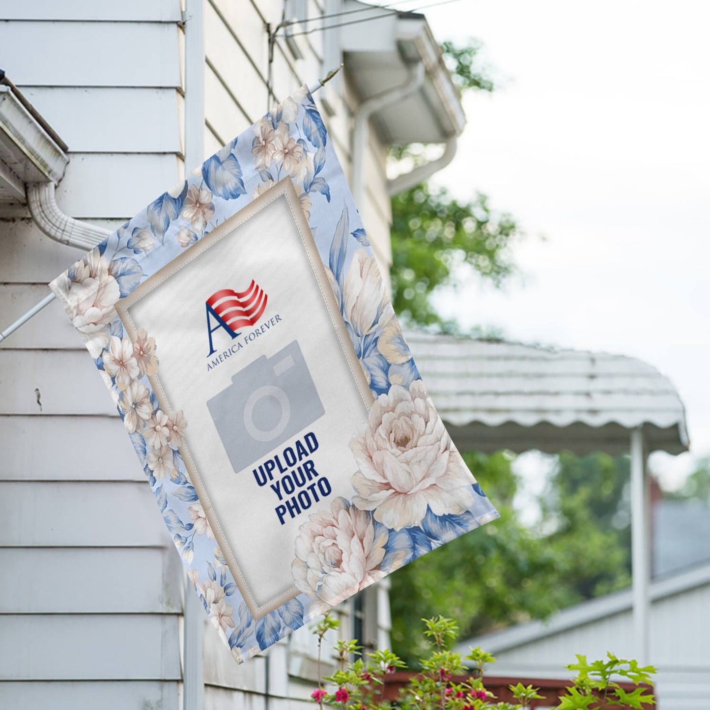 Personalized Old Fashion Flowers House Flag & Garden Flag