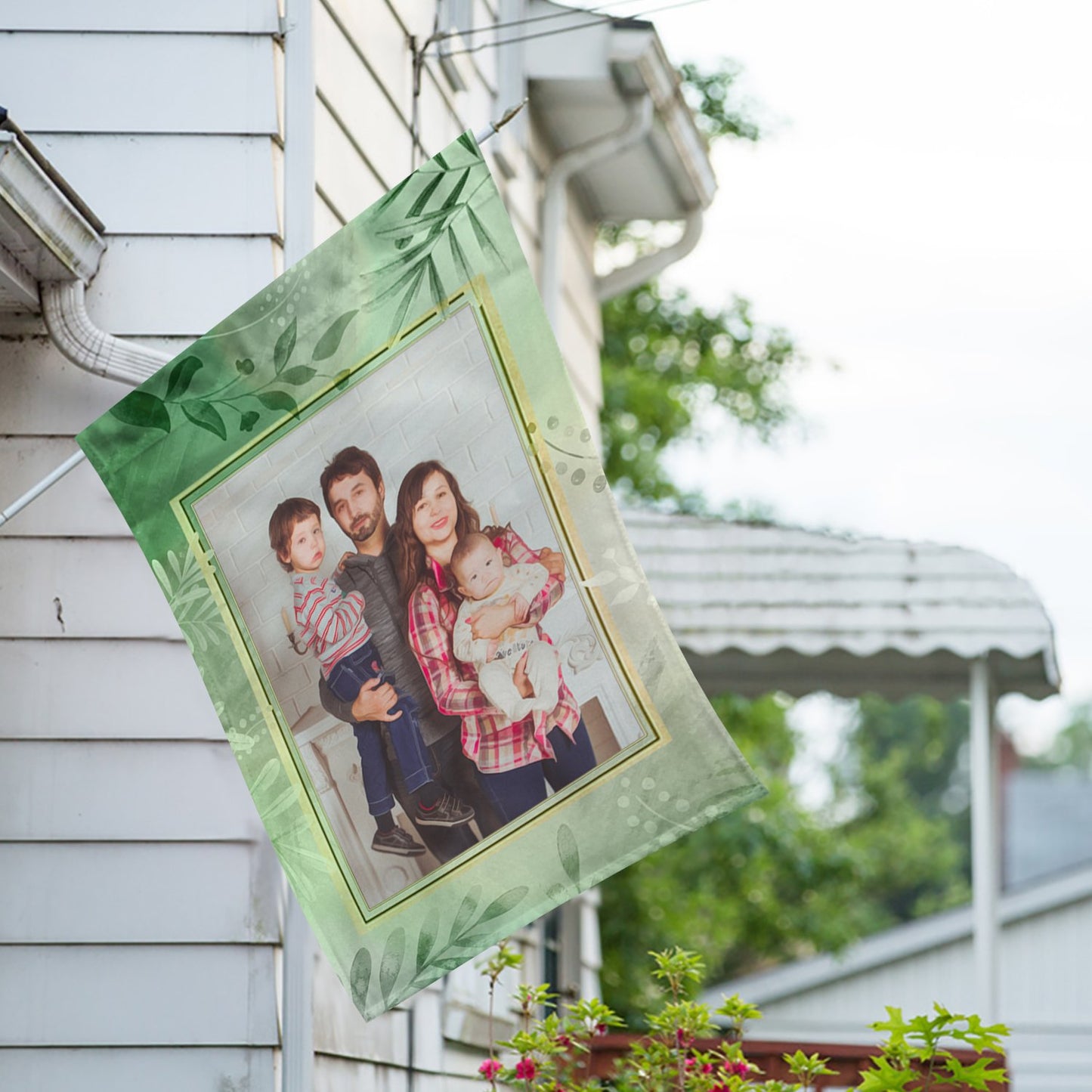 Personalized Lush Leaves House Flag & Garden Flag