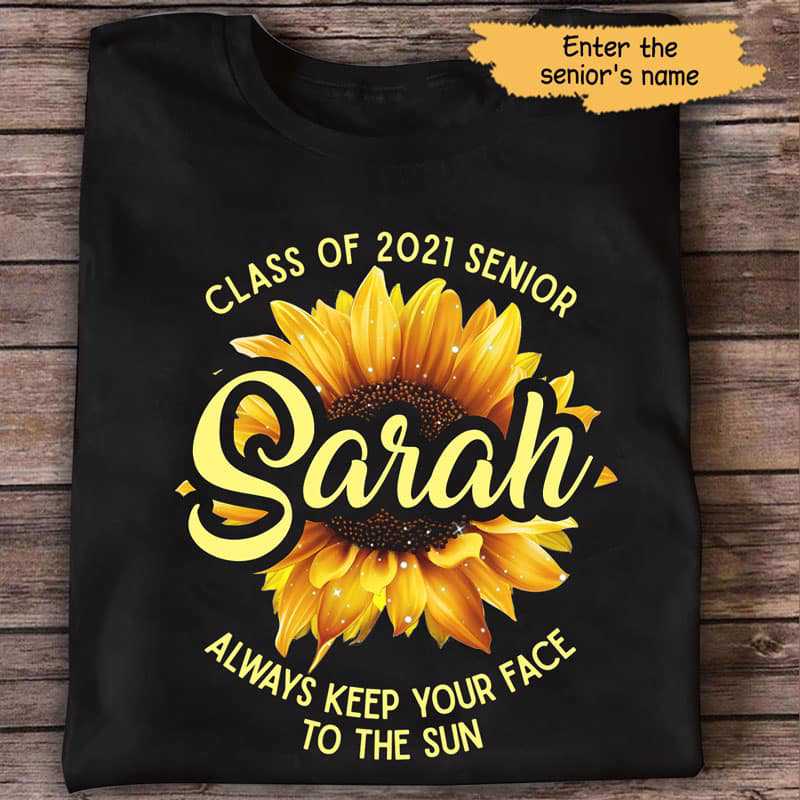 Class Of 2021 Senior Sunflower Personalized Shirt