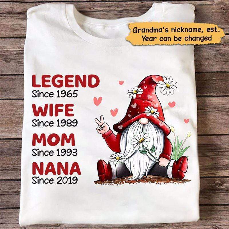 Legend Wife Mom Grandma Gnome Personalized Shirt