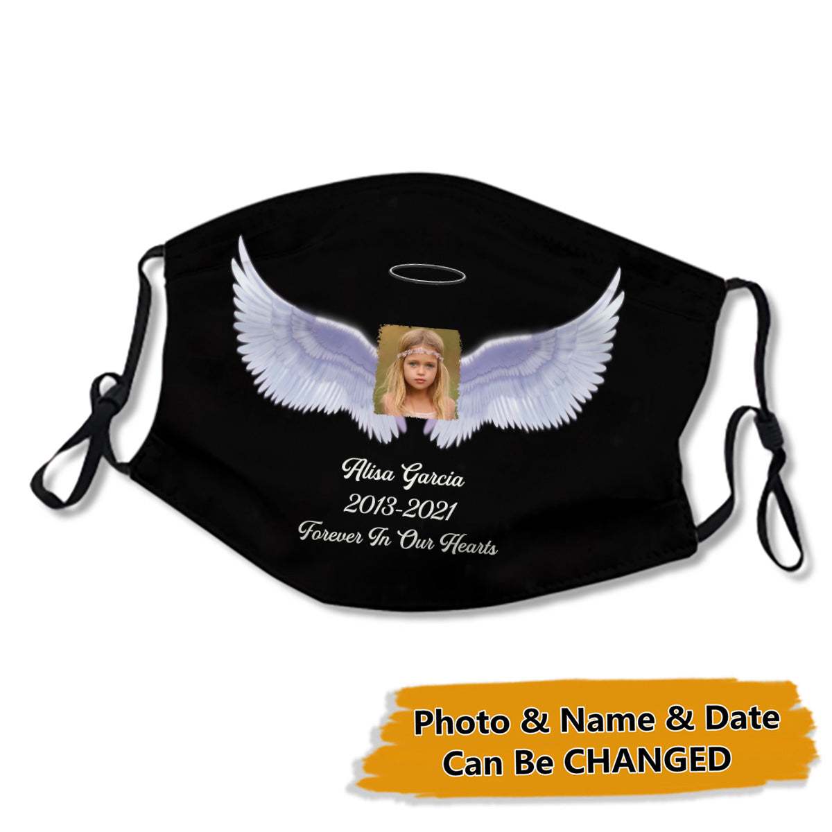Personalized Photo and Name Memorial Cloth Face Mask No.11