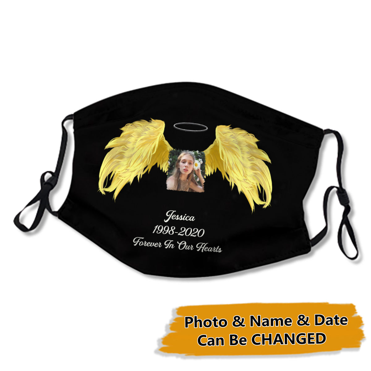 Personalized Photo and Name Memorial Cloth Face Mask No.3