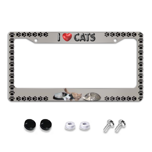 I love Cats License Plate Frame