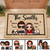 Doll Couple And Dogs Frame Welcome Personalized Doormat