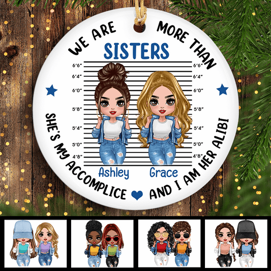 Cool Doll Besties Accomplice Alibi Personalized Circle Ornament