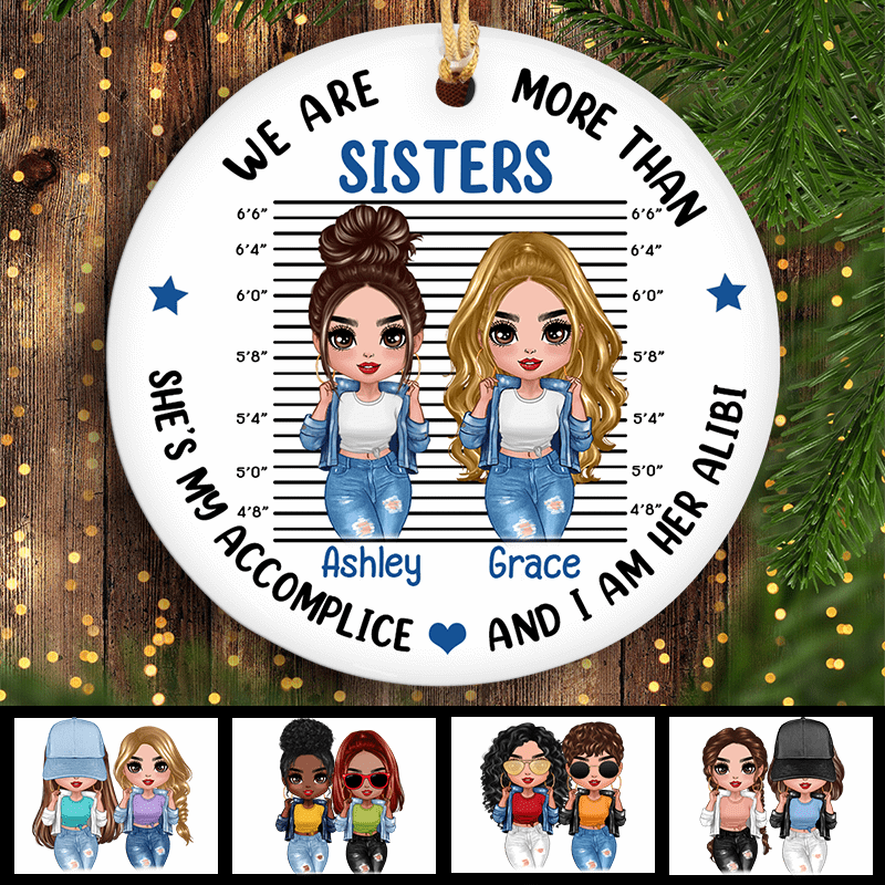 Cool Doll Besties Accomplice Alibi Personalized Circle Ornament