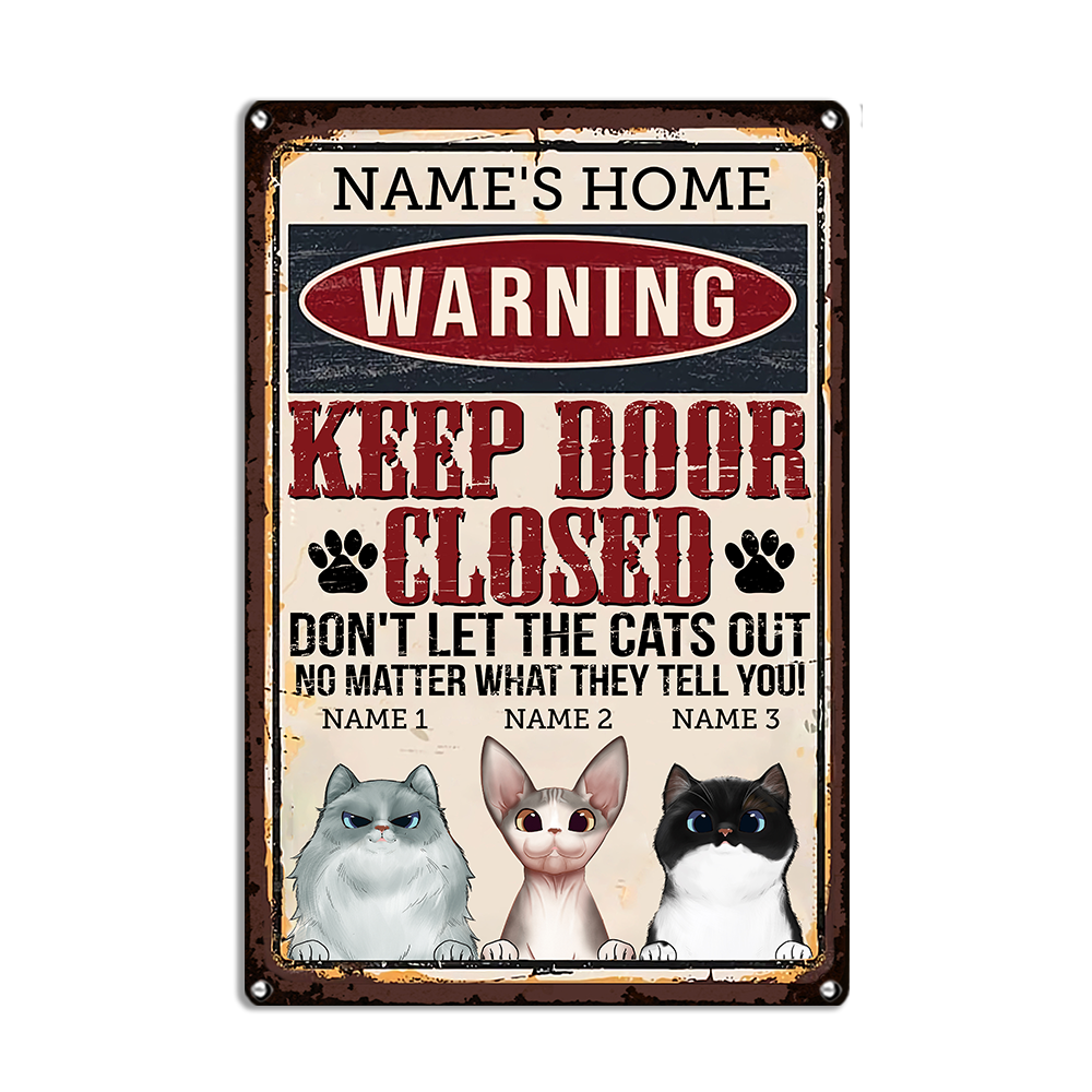 Personalized Outdoor Decor Cat Metal Sign