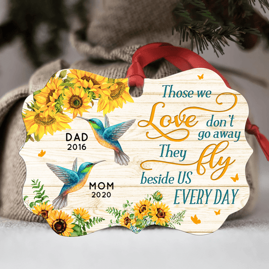 Hummingbird Sunflower Memorial Personalized Christmas Ornament