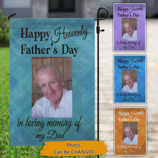 Father's Day MEMORIAL FLAG, HEAVENLY Father's Day, Memory of Dad, Memorial for Dad, In Loving Memory Flag