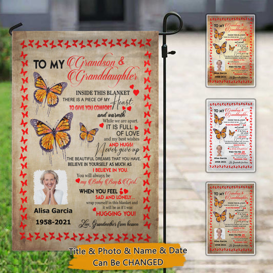 A Piece Of My Heart From Heaven Customized Memorial Garden Flag For Family With Your Own Photo