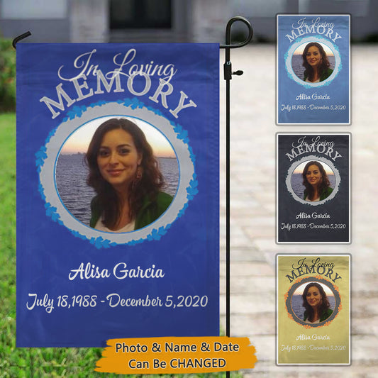 In Loving Memory – Personalized Photo Memorial Garden Flag