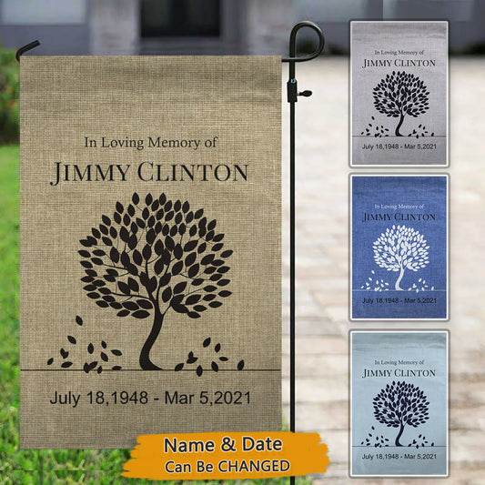 Personalized Memorial Burlap Garden Flag, In Loving Memory Flag