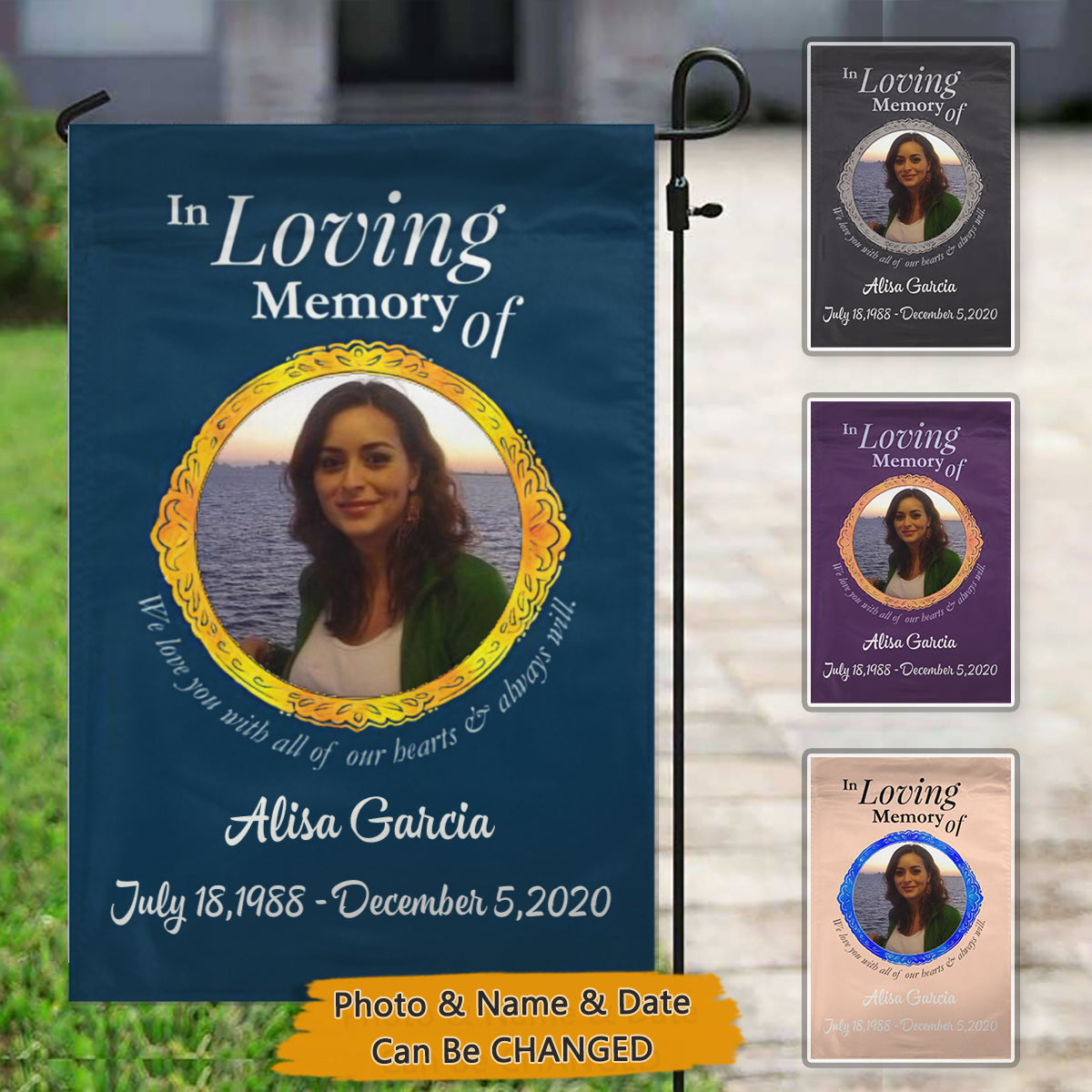 In Loving Memory Personalized Memorial Garden Flag - YeCustom