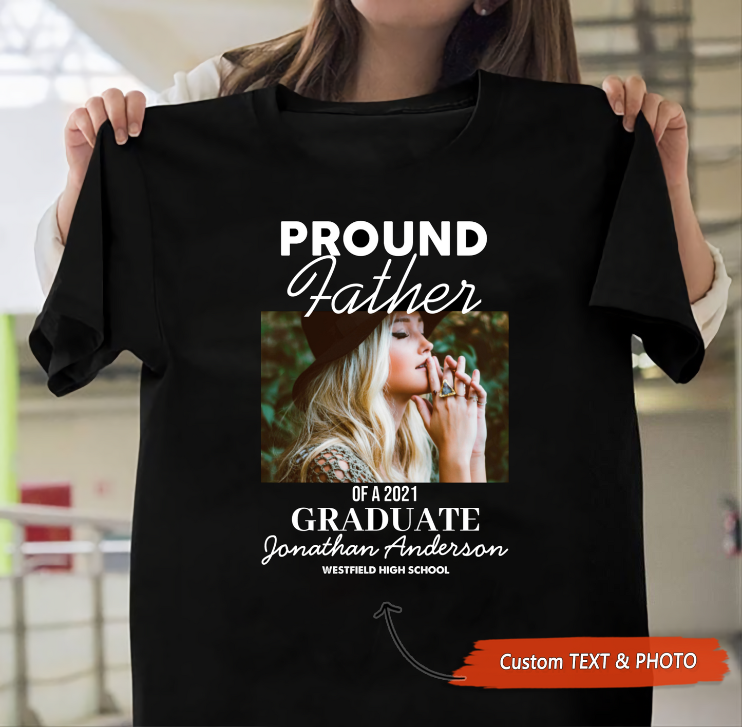 Custom Text & Photo Proud  of a 2022 Graduate T-Shirt