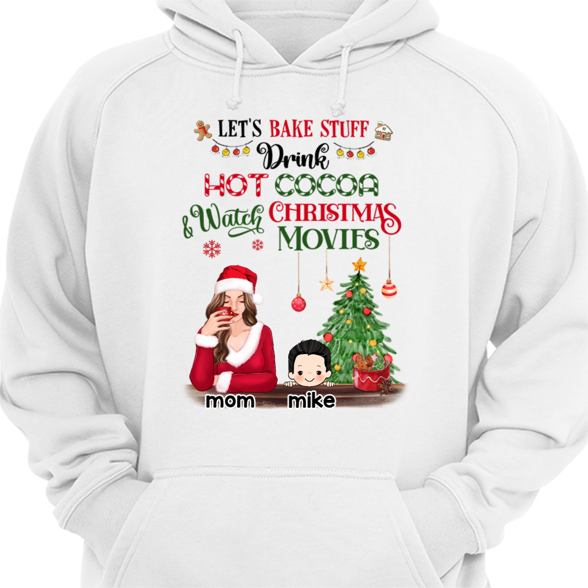 Bake Stuff Beautiful Mom And Kids Christmas Personalized Hoodie Sweatshirt