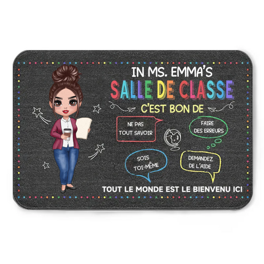 In Teacher Classroom It‘s Okay Everyone Is Welcome Here French Personalized Doormat