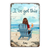 Back View Man Woman Sitting Beach Landscape Personalized Vertical Metal Signs