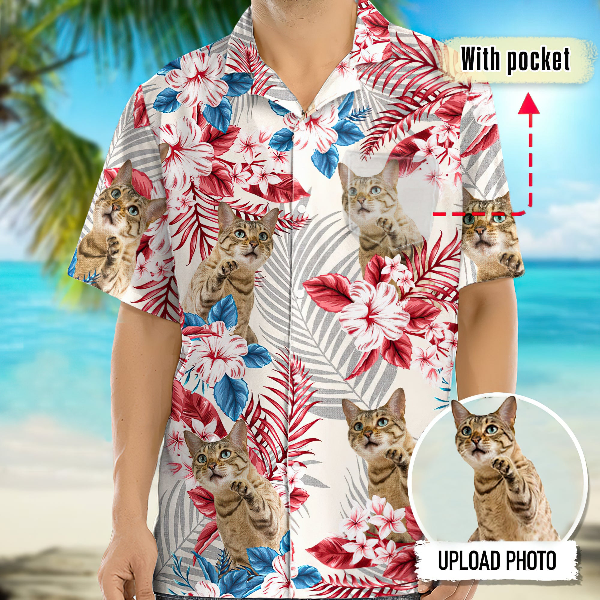Personalized Photo Upload Hawaiian Shirts-Holiday Gift