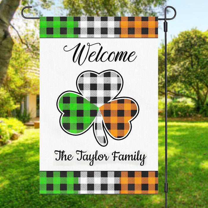 Welcome St. Patricks Day Custom Garden Flag