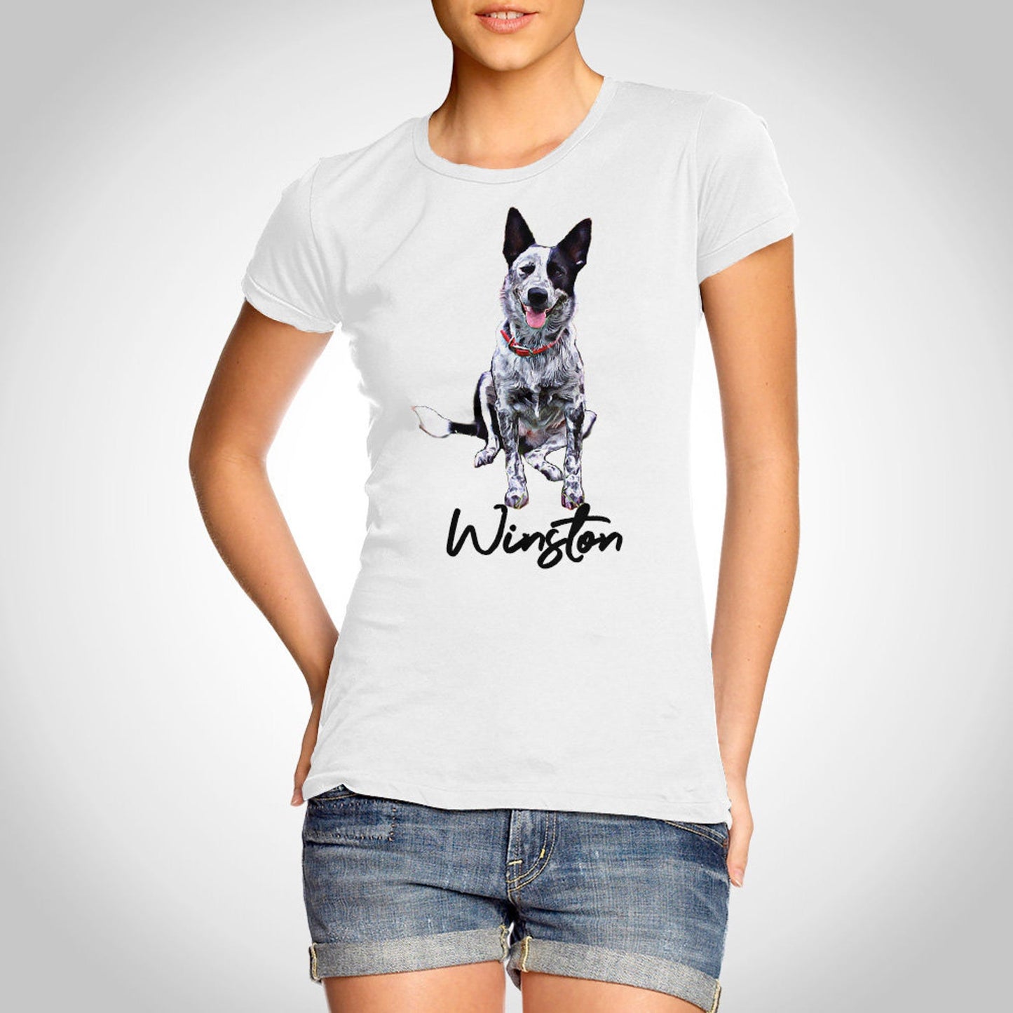 Custom Dog Photo to illustrated Unisex Tshirt, Personalized Name and Photo T-shirt