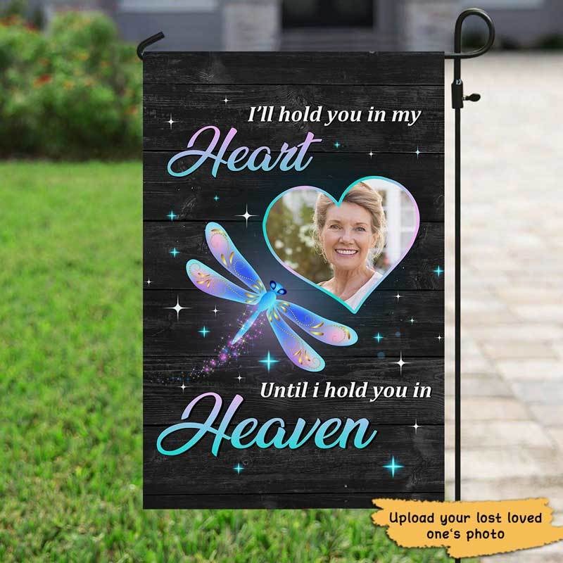 Hold You In Our Hearts Memorial Personalized Garden Flag