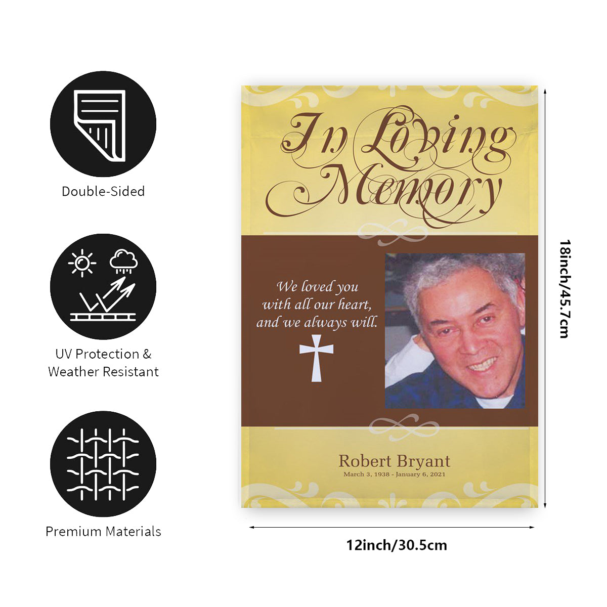 Personalized In Loving Memory Photo Memorial Flag