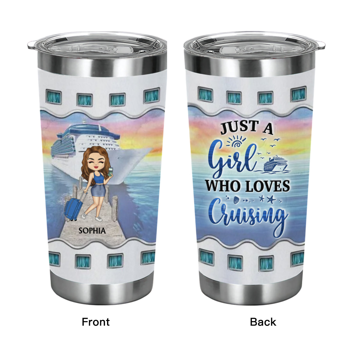 Just A Girl Boy Who Loves Cruising - Gift For Traveling Lovers - Personalized Custom Tumbler