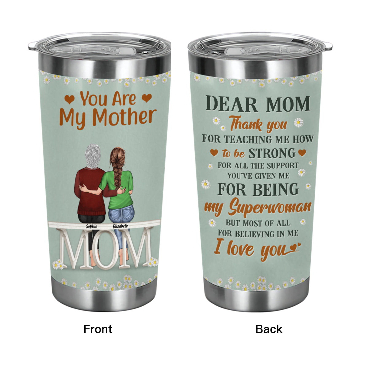 Dear Mom Thank You For Teaching Me How To Be Strong - Mother Gift - Personalized Custom Tumbler
