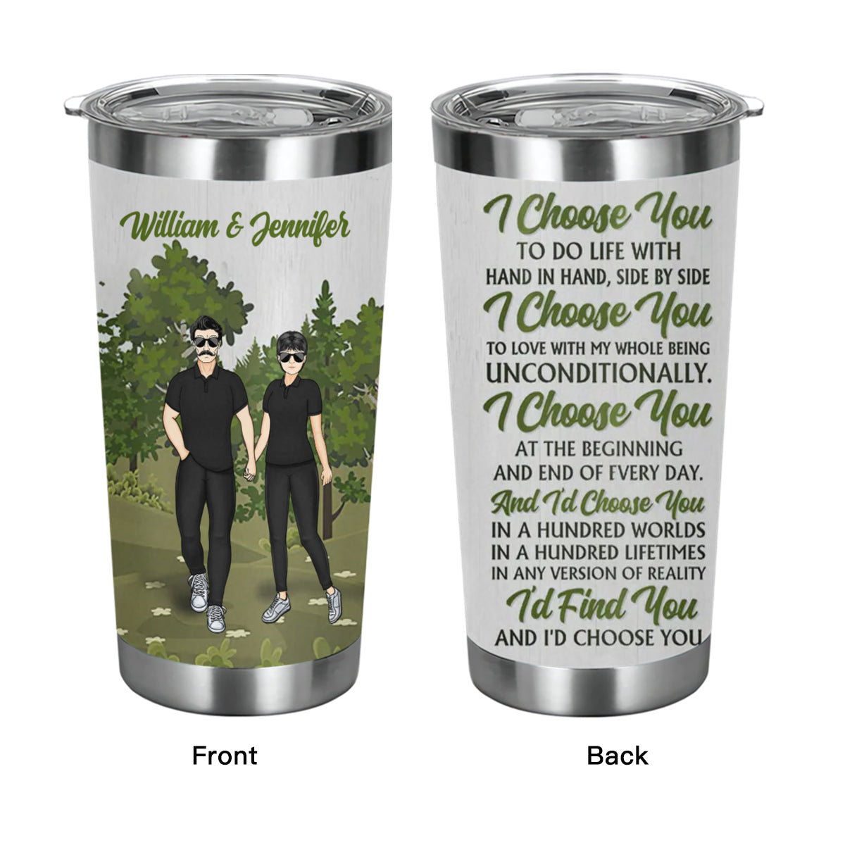 Couple I'd Choose You In A Hundred Lifetimes - Gift For Couple - Personalized Custom Tumbler