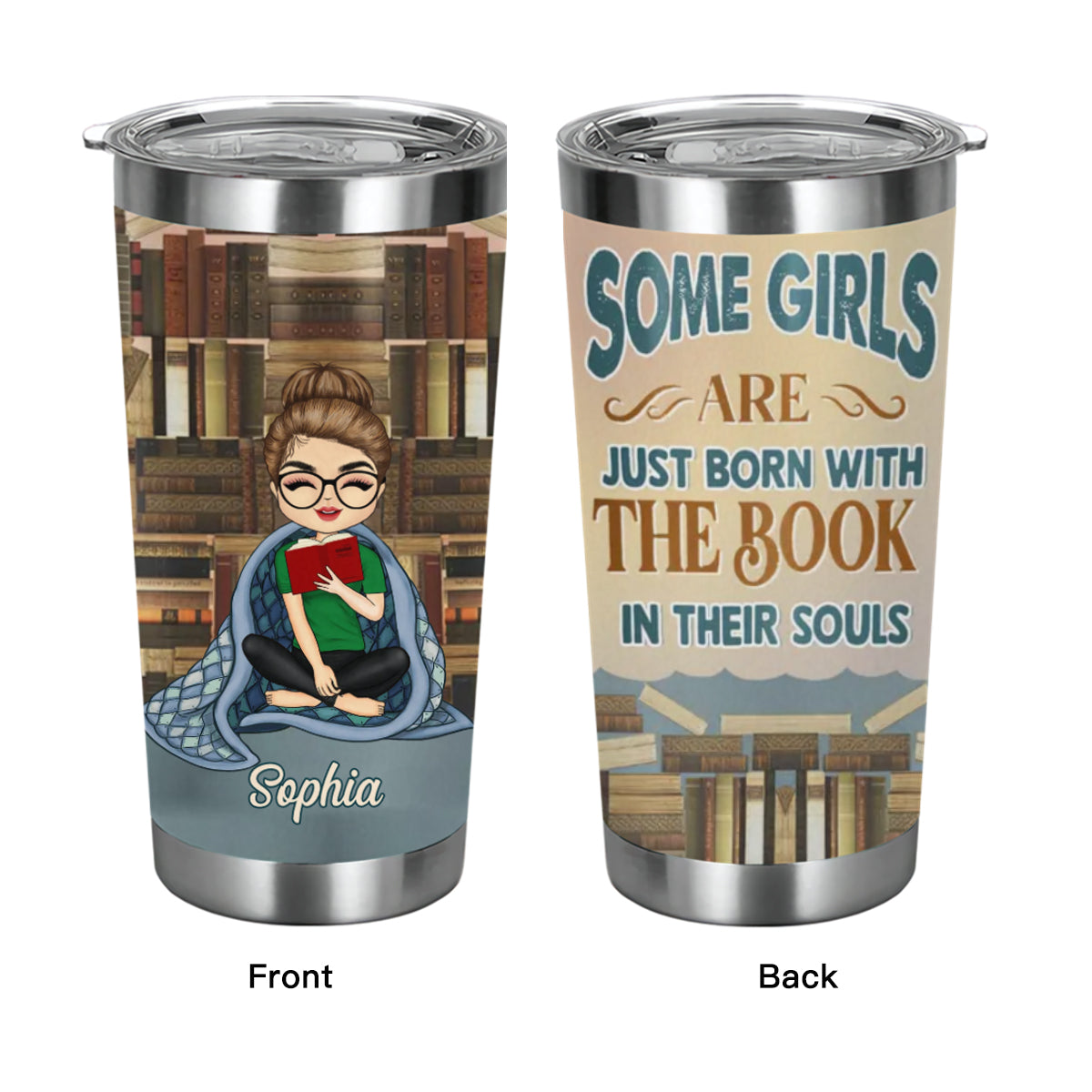 Some Girl Are Just Born - Gift For Book Lovers - Personalized Custom Tumbler