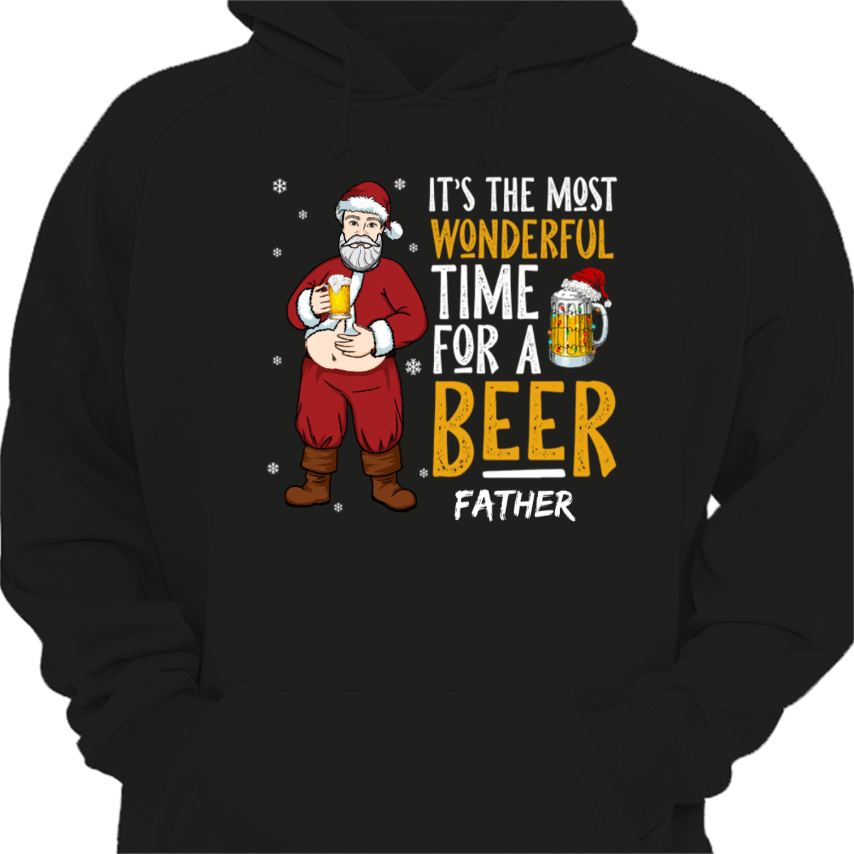 Most Wonderful Time For A Beer Dad Grandpa Santa Hoodie Sweatshirt